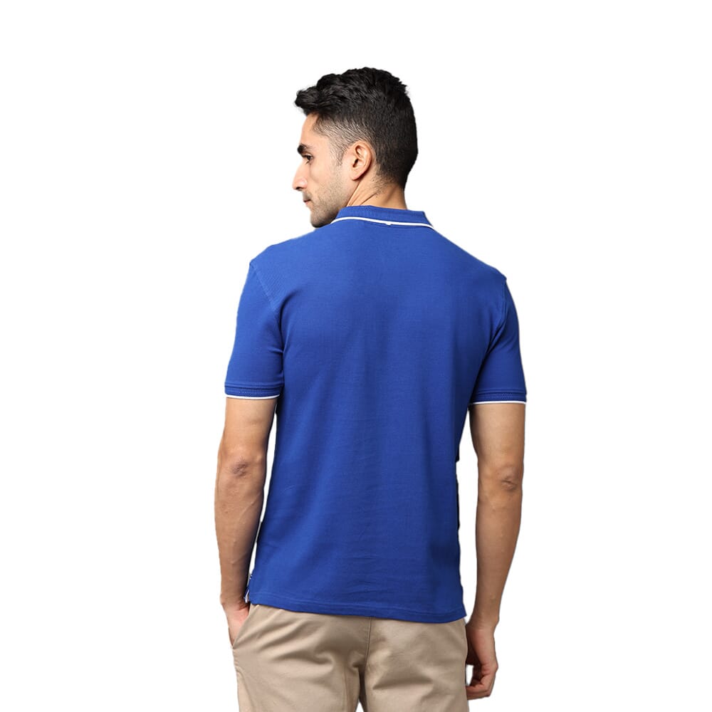 Ford Men's Premium Polo T-shirt Imperial Blue With White Tipping